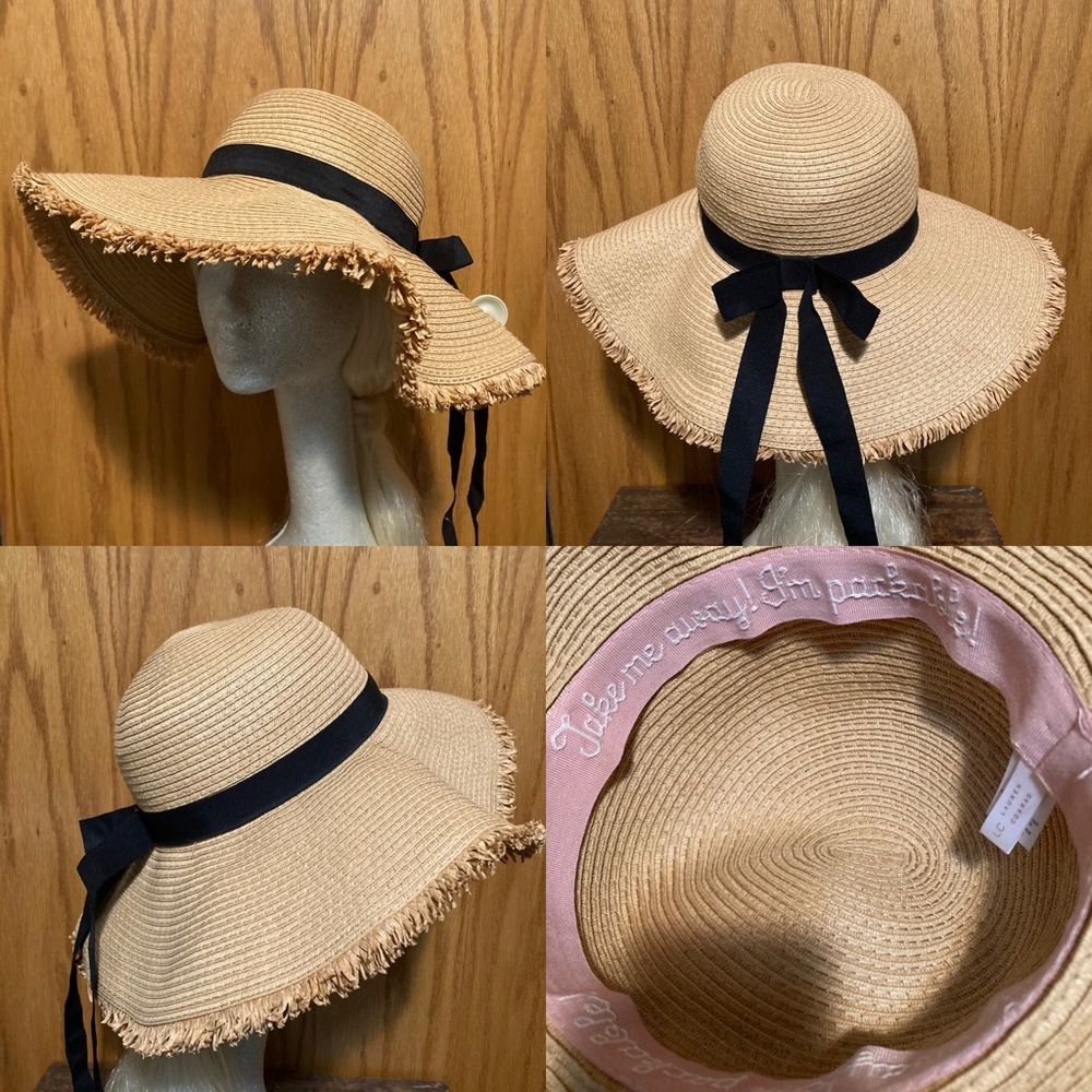 ☀️ Sun Hat with Black Bow Ribbon ☀️